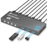 Juir - commutateur kvm 4 pc 1 ecran, 4k a 60 hz, hdmi, avec 3 ports usb 3. 0 pour 4 ordinateurs partageant ...