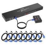 Juir - commutateur kvm hdmi 8 ports, 4k @ 30 hz usb hdmi rack kvm console 8 en 1 avec lot de 9 câbles, ... Juir - commutateur kvm hdmi 8 ports, 4k @ 30 hz usb hdmi rack kvm console 8 en 1 avec lot de 9 câbles, ...