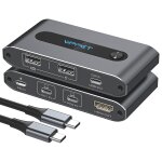 Juir - commutateur kvm usb c 1 moniteur 2 ordinateurs 4k@60hz commutateurs kvm pour 2 ordinateurs partage ...