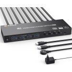 Juir - commutateur kvm usb3. 0 hdmi 4 ports 4k@60hz 2k@120hz rgb 4:4:4, simulation edid, hdcp2. 2, switch ...