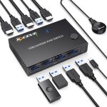 Juir - kvm hdmi switch usb 2 port, commutateur kvm hdmi 4k@ 30hz pour 2 ordinateurs partager souris cavier ...