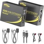 Juir - kvm rallonge hdmi usb 60 m sur cble ethernet cat5e / 6 prend en charge 1080p @ 60 hz 2 ports ...