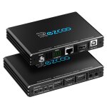 Juir - rallonge hdmi kvm avec 3 ports usb, non compresse 4k60 hdr sur cat5e / 6 jusqu'a 100m poe rs232 ...
