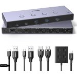 Juir - switch hdmi kvm 8k 60hz 4k 240hz 4 entrées 1 sortie avec 4 ports usb 5gbps 3a1c pour clavier souris ... Juir - switch hdmi kvm 8k 60hz 4k 240hz 4 entrées 1 sortie avec 4 ports usb 5gbps 3a1c pour clavier souris ...