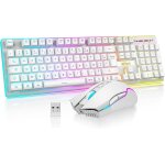 K10 ensemble clavier et souris gaming sans fil, azerty francais, rtroclairage led 3800mah batteries ...