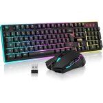 K10 ensemble clavier et souris gaming sans fil, azerty francais, rétroéclairage led 3800mah batteries ... K10 ensemble clavier et souris gaming sans fil, azerty francais, rétroéclairage led 3800mah batteries ...