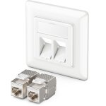 Kal - 1x prise réseau keystone montage encastré 2x module keystone jack cat 6a prise rj45 câble d'installation ... Kal - 1x prise réseau keystone montage encastré 2x module keystone jack cat 6a prise rj45 câble d'installation ...