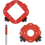 Kal - lot de 2 gabarits de fraisage pour dfonceuse r10 - r50 routeur jig rayon pochoir d'angle en alliage ...
