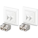 Kal - 2x prise rseau keystone montage encastr 4x module keystone jack cat 6a prise rj45 cble d'installation ...