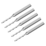 Kal - 3. 175mm 1 / 8  tige 1. 5mm x 12mm spirale routeur bits x 5pcs solide carbure cnc fin fraise pour ...