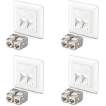 Kal - 4x prise réseau keystone montage encastré 8x module keystone jack cat 6a prise rj45 câble d'installation ... Kal - 4x prise réseau keystone montage encastré 8x module keystone jack cat 6a prise rj45 câble d'installation ...