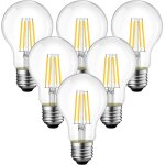 Kal - 6. 5w ampoule led e27 blanc chaud, a60 ampoule filament 2700k, 806lm equivalent a ampoule incandescente ...