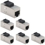 Kal - 6 pices cat6a keystone jacks, coupleurs rj45 femelle a femelle droite blinde en ligne cat6a cble ...