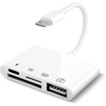 Kal - adaptateur lecteur carte sd pour iphone, kit connexion de camra usb iphone 4 en 1, adaptateur ...