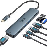 Kal - adaptateur usb c, hub usb c hdmi 4k, pd 100w, usb c 3. 0, 2 * usb 3. 0 lecture de carte sd / tf, ...