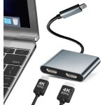 Kal - adaptateur usb c vers double hdmi, adaptateur usb de type c vers double ecran, hub usb c avec 2 ...