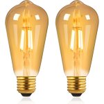 Kal - ampoule led edison vintage a intensit variable, st64 blanc chaud 2700k, 220v, 4w, equivalent a ...
