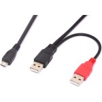 Kal - cble rpartiteur en y micro b mle vers double usb 2. 0 a mle d'alimentation et de donnes double ...