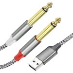 Kal - cble usb a vers 6, 35 mm type a vers double 6, 35 mm ts cble audio aux y cble rpartiteur usb ...