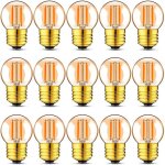 Kal - g40 led filament mini globe ampoule extrieure 1w chaud blanc 2200k (ambre glow) - 10w equivalent ...