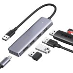 Kal - hub usb 3. 0 vers 4 data ports pour clavier souris disque dur 5gbps transfert rapide adaptateur ...