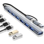Kal - hub usb c 7 - en - 2, adaptateur usb - c vers usb 3. 0 multiport, plug & play transfert 5gbps, ...