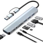 Kal - hub usb c 8 en 2 avec lecteur de carte sd & tf, port audio 3, 5 mm, usb 3. 0, usb 2. 0, multiport ... Kal - hub usb c 8 en 2 avec lecteur de carte sd & tf, port audio 3, 5 mm, usb 3. 0, usb 2. 0, multiport ...