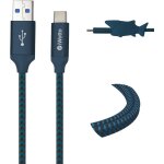Kal - iwotto usb type - c 1m cable - fast charge and sync for mobile - usb 3. 0 orange - durable nylon ...