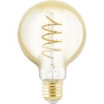 Kal - lampe led e27 dimmable, filament vintage spirale, ampoule edison, globe eclairage rtro, 4 watts ...