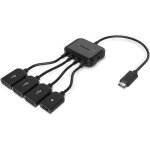 Kal - micro usb hub adaptateur, 3 - port charge otg host cble adaptateur pour fire tv stick, raspberry ...