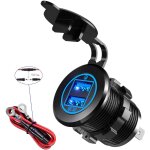 Kal - prise de chargeur de voiture usb 3. 0 charge rapide, adaptateur usb tanche 12v et fusible 10a ...