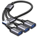 Kal - rpartiteur usb 3. 0 2x usb 2. 0, cable adaptateur 1 male vers 3 femelle extension charge donnes ...