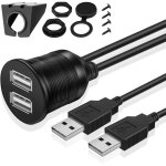 Kal - tnp cble dual usb encastrable pour tableau de bord ? rallonge double prise jack connecteur 2 ports ...