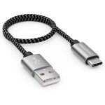 Kalanka - 0. 3 m nylon usb - c cable 30 cm short charging cable usb type c data cable metal connector ...