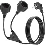 Kalanka - 1, 5m rallonge avec 2 prises schuko, 16a 250v, câble de rallonge avec contact de protection, ... Kalanka - 1, 5m rallonge avec 2 prises schuko, 16a 250v, câble de rallonge avec contact de protection, ...