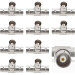Kalanka - 10 pices bnc 3 - voie femelle  femelle t adaptateur, rpartiteurs bnc type - t femelle vers ...