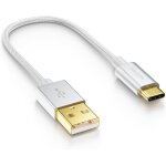 Kalanka - 15 cm usb - c cable charging & data cable nylon + metal connector c to a compatible with apple ...
