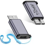 Kalanka - lot de 2 adaptateurs de charge de donnes usb micro b vers usb c - 10 gbit / s usb type c femelle ...