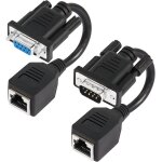 Kalanka - lot de 2 adaptateurs db9 vers rj45 db9 9 broches srie mle femelle vers adaptateur femelle ...