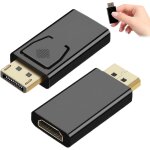 Kalanka - lot de 2 adaptateurs displayport vers hdmi 1080p pour pc, tv, moniteur et projecteur