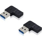 Kalanka - lot de 2 adaptateurs usb c vers usb mle, coud  90 degrs, usb 3. 0 mle vers usb c, compatible ...