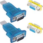 Kalanka - lot de 2 adaptateurs usb vers rs232 mle port srie db9 adaptateur convertisseur mle 9 broches ...
