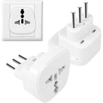 Kalanka - lot de 2 adaptateurs de voyage international vers l'italie, 2500 w, convertisseur 250 v internationa ... Kalanka - lot de 2 adaptateurs de voyage international vers l'italie, 2500 w, convertisseur 250 v internationa ...