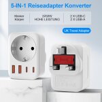 Kalanka - lot de 2 adaptateurs de voyage uk vers prise ue avec 2 usb - c et 2 usb - a (3, 4 a) - adaptateur ... Kalanka - lot de 2 adaptateurs de voyage uk vers prise ue avec 2 usb - c et 2 usb - a (3, 4 a) - adaptateur ...