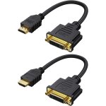 Kalanka - lot de 2 cbles hdmi vers dvi - 0, 15 m - cble hdmi bidirectionnel vers dvi femelle - convertisseur ...