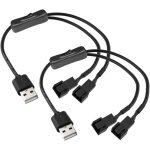 Kalanka - lot de 2 double interrupteur de ventilateur 4broches vers usb on off câble adaptateur d'alimentation ... Kalanka - lot de 2 double interrupteur de ventilateur 4broches vers usb on off câble adaptateur d'alimentation ...