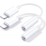 Kalanka - 2 pack adaptateur iphone jack [certifi apple mfi] adaptateur lightning prise jack 3, 5 mm ...