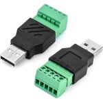 Kalanka - ® 2 pcs connecteur usb mle, usb 2. 0 a mle  5 broches femelle bornier  vis pour la charge ...