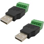 Kalanka - 2 pcs usb connecteur de bornier  vis usb 2. 0 a mle vers sans soudure 5 broches femelle cble ...
