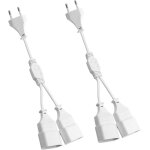 Kalanka - 2 pices 2 en 1 cble d'alimentation d'extension euro 0. 3m euro cble d'extension cable alimentatio ...
